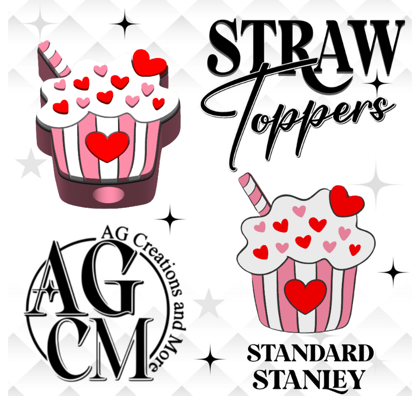 cupcake hearts 3MF File