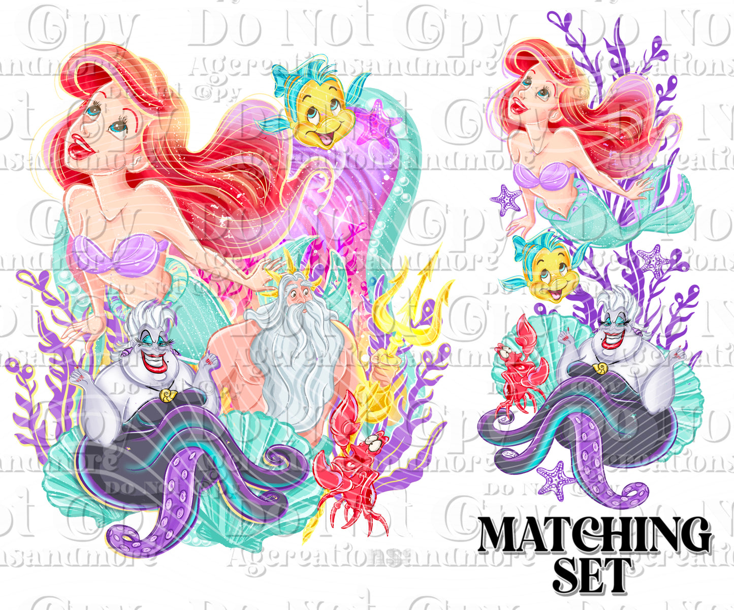 Mermaid & Daddy No Words Digital Download PNG