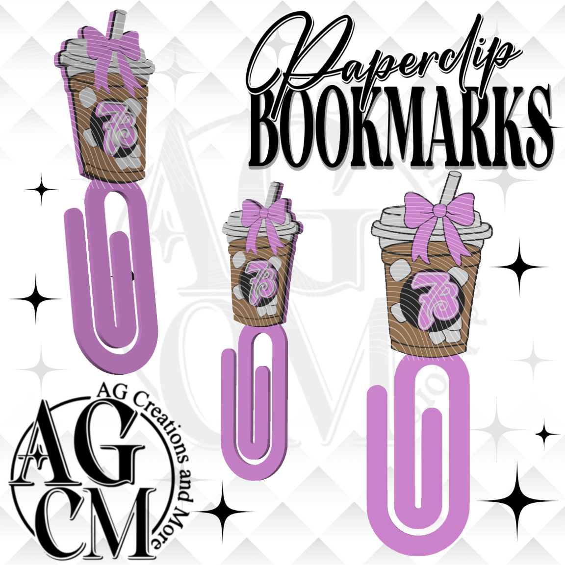 Pink Ice Coffee Drink 7B 3D Bookmark/ Paperclip 3MF File