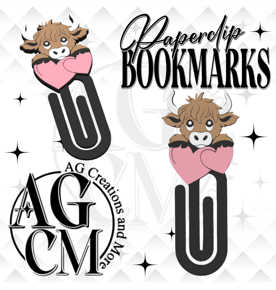 Cow Heart Bookmark 3MF File