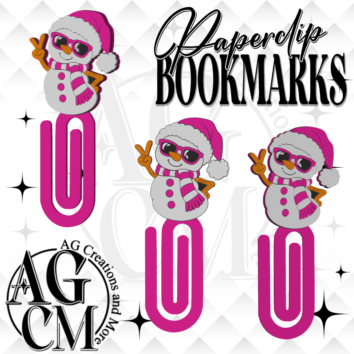 Snowman 3D Bookmark/ Paperclip 3MF File