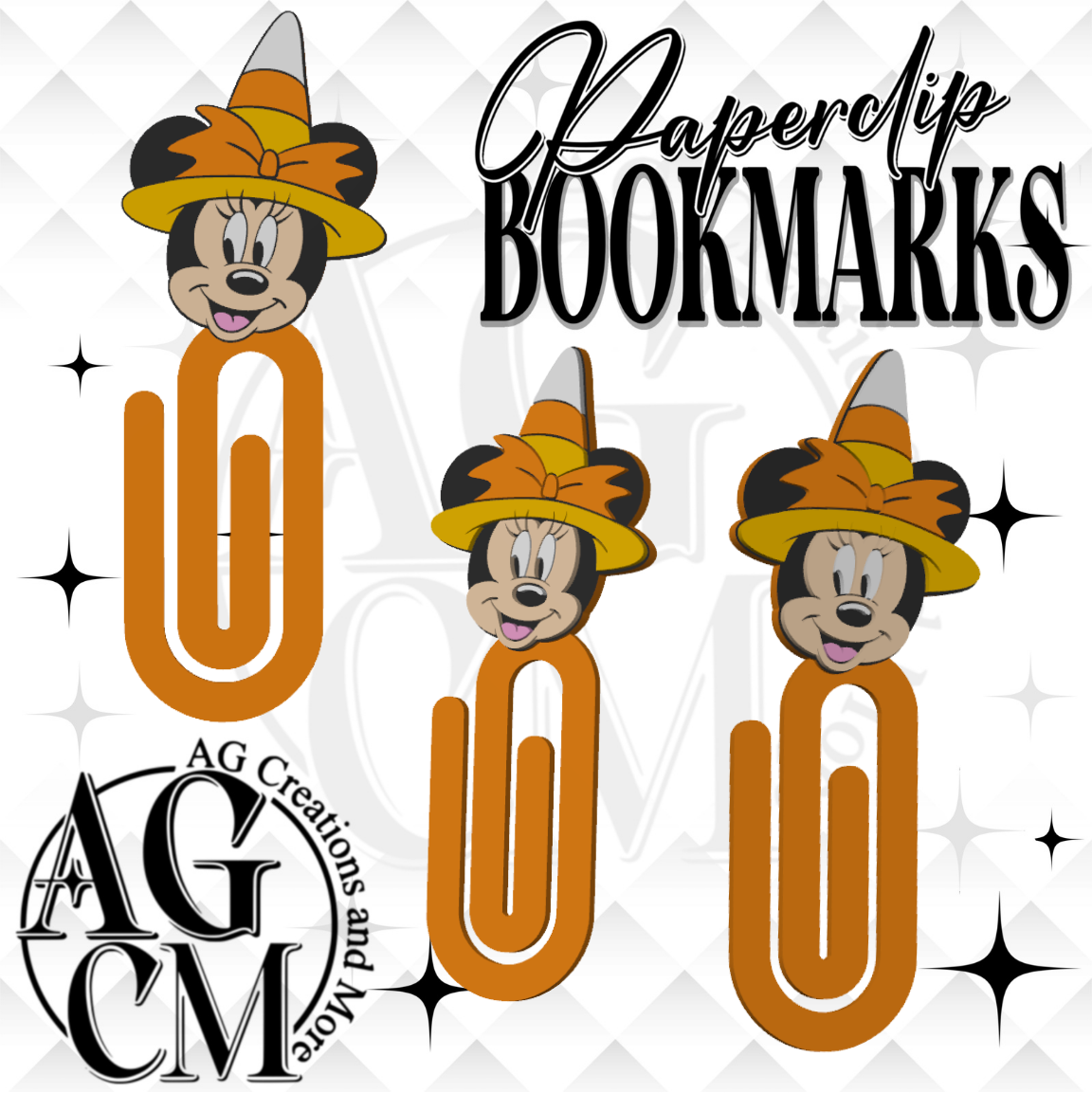 Girl mouse candy corn 3D Paperclip / Bookmarks (wholesale)