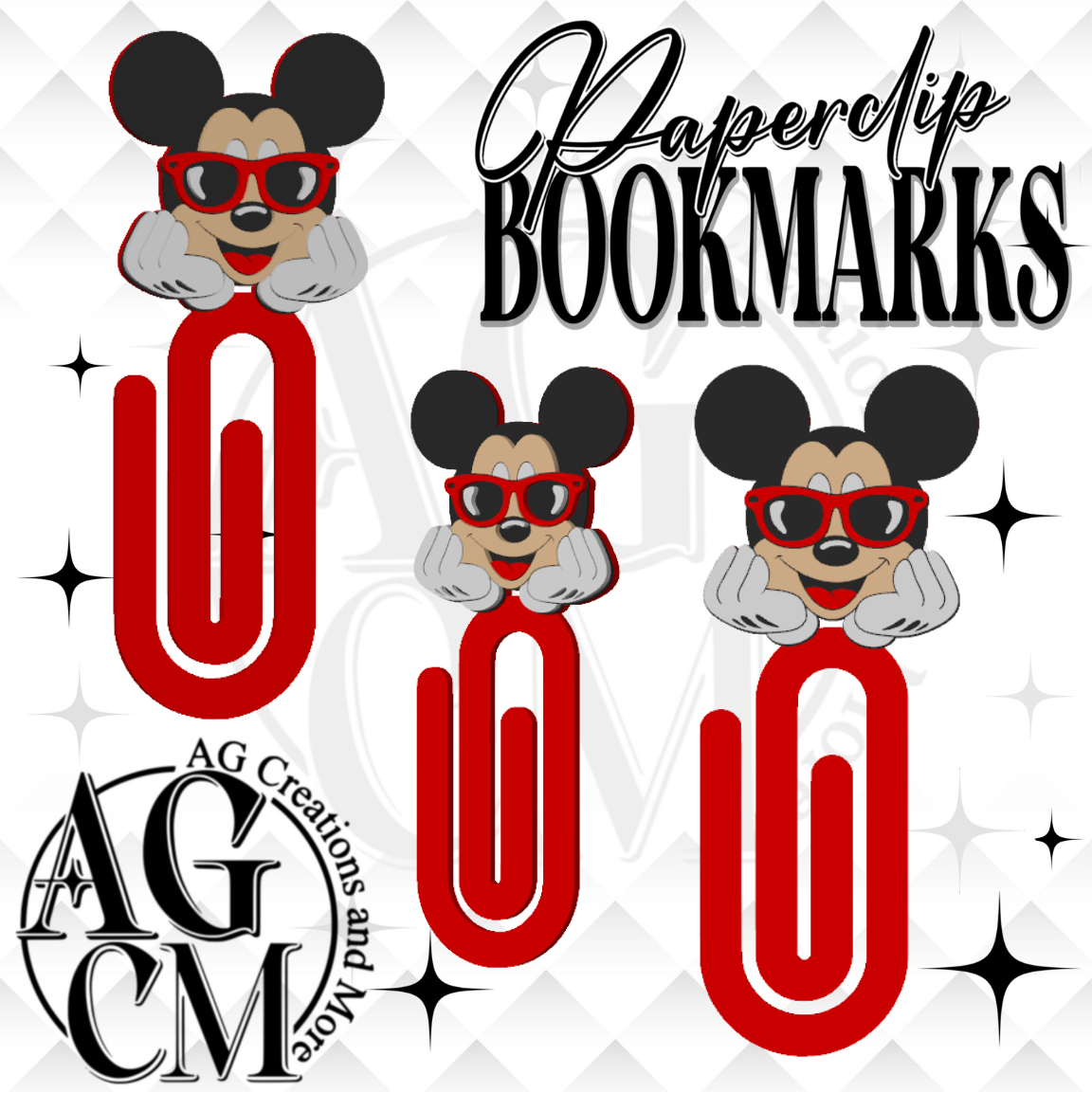 Mouse Glasses 3D Paperclip / Bookmarks (wholesale)