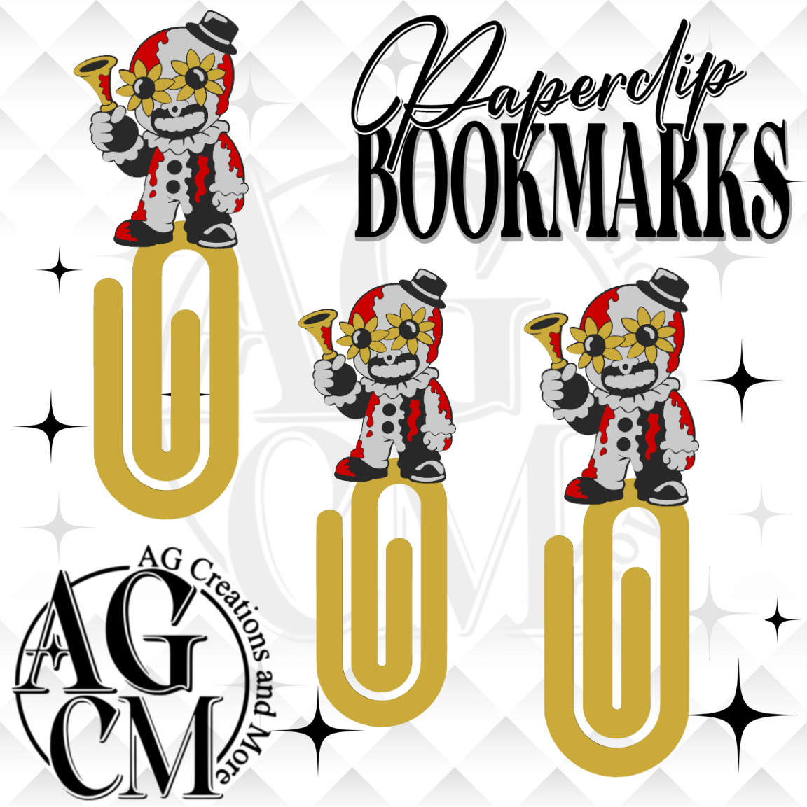 Terrifying Clown 3D Bookmark/ Paperclip 3MF File