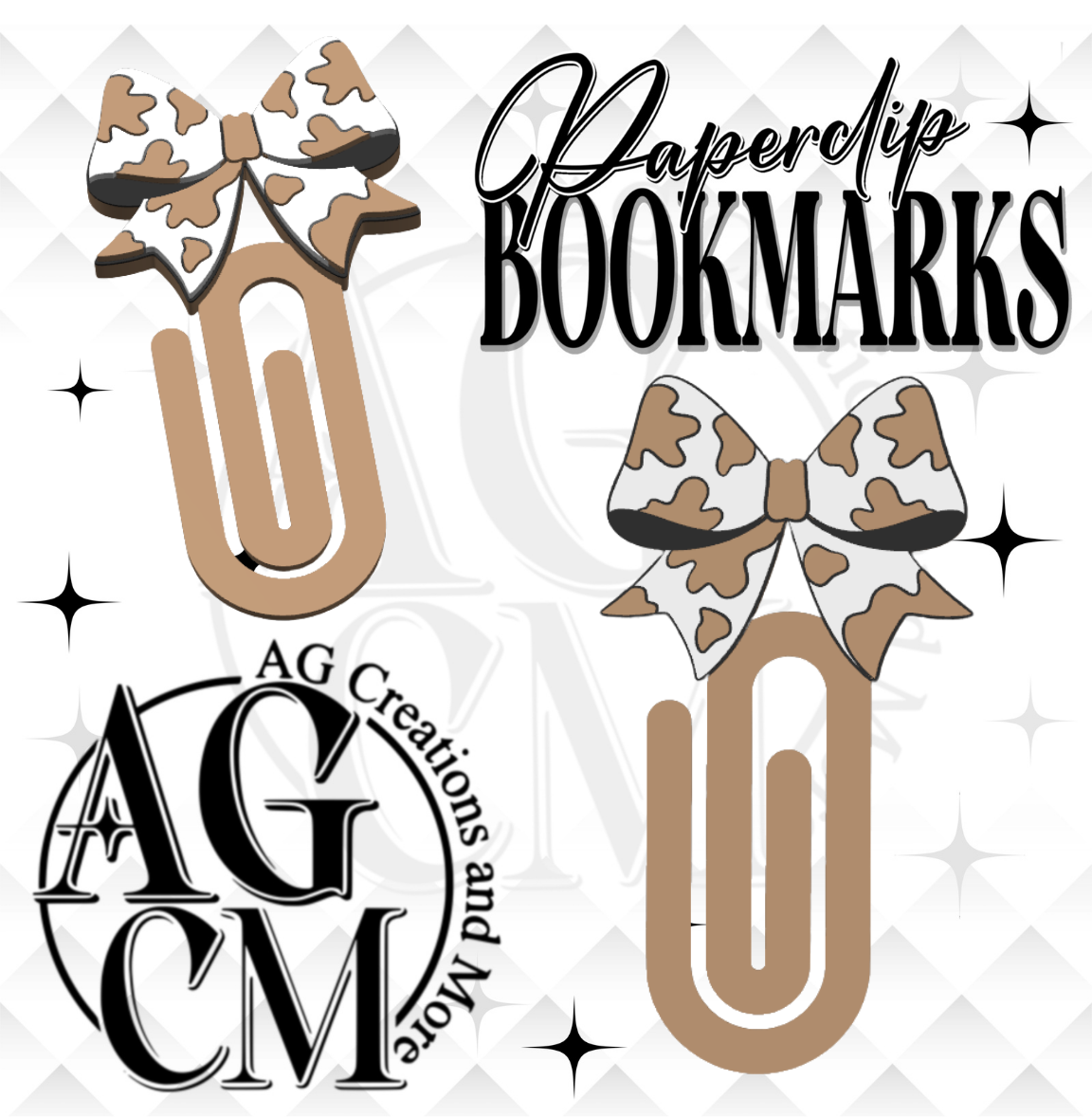 Cow Print Bow Bookmark 3MF File