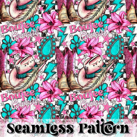 Boujee Cowgirl Seamless Pattern