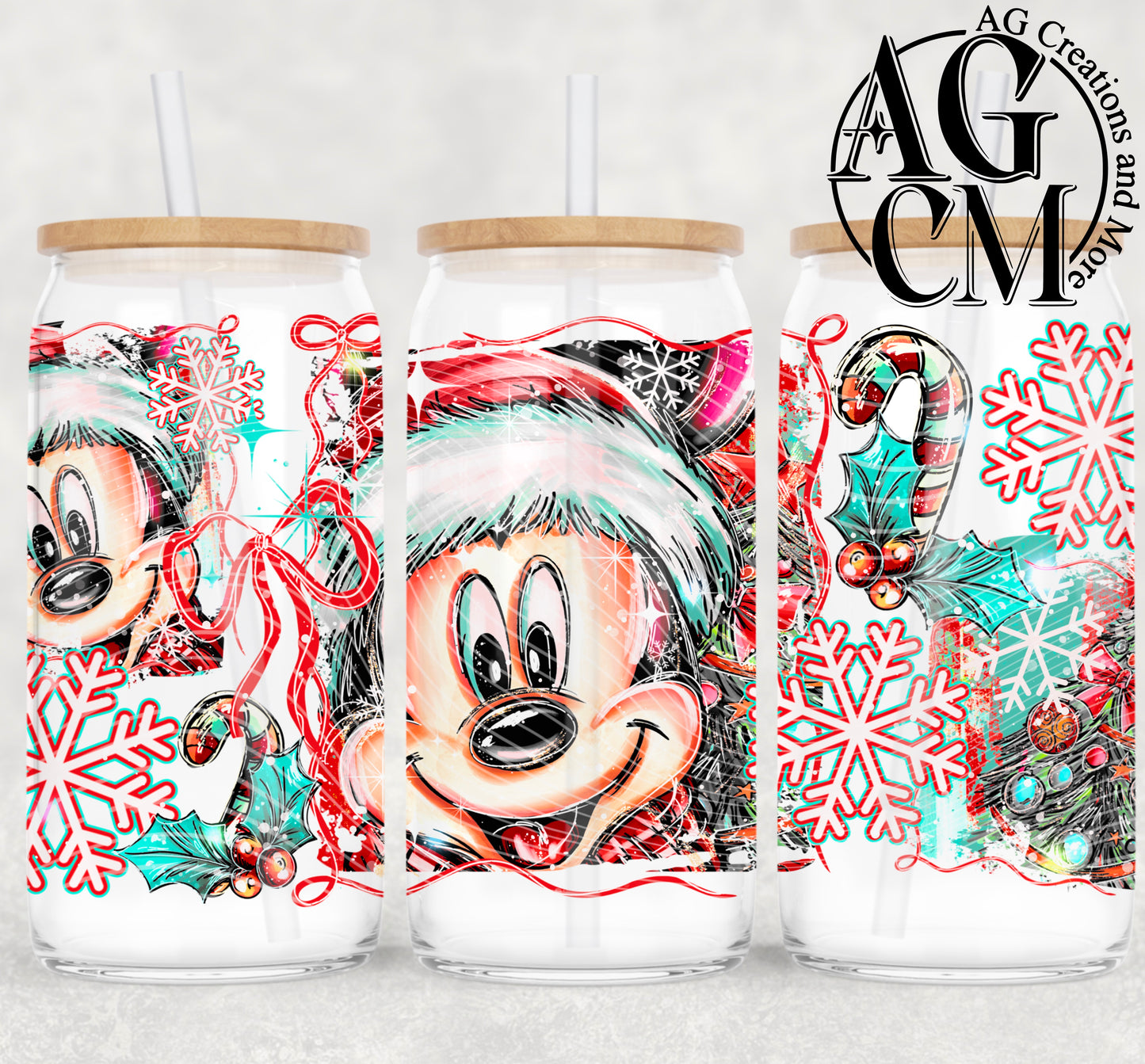 Christmas mouse 16oz libby wrap PNG