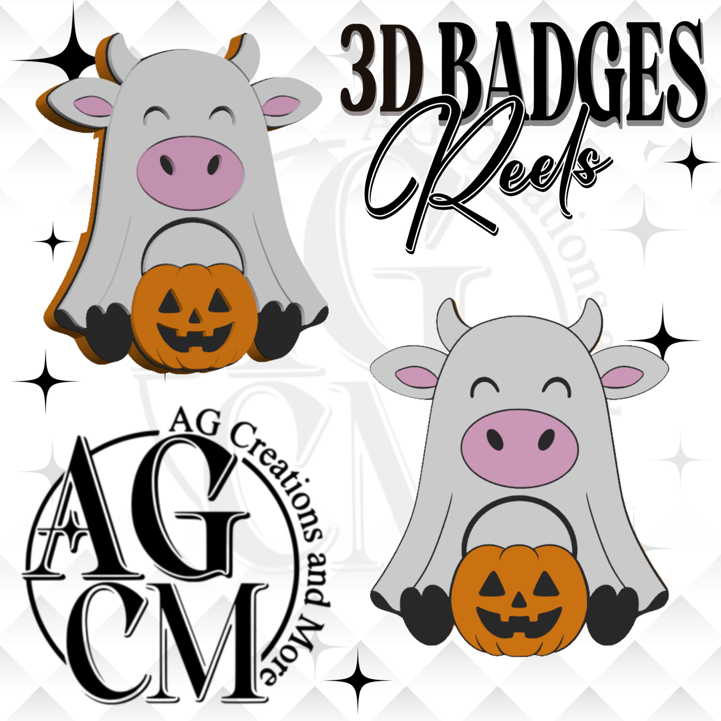 Ghost cow 3D Badges/ Reels 3MF File