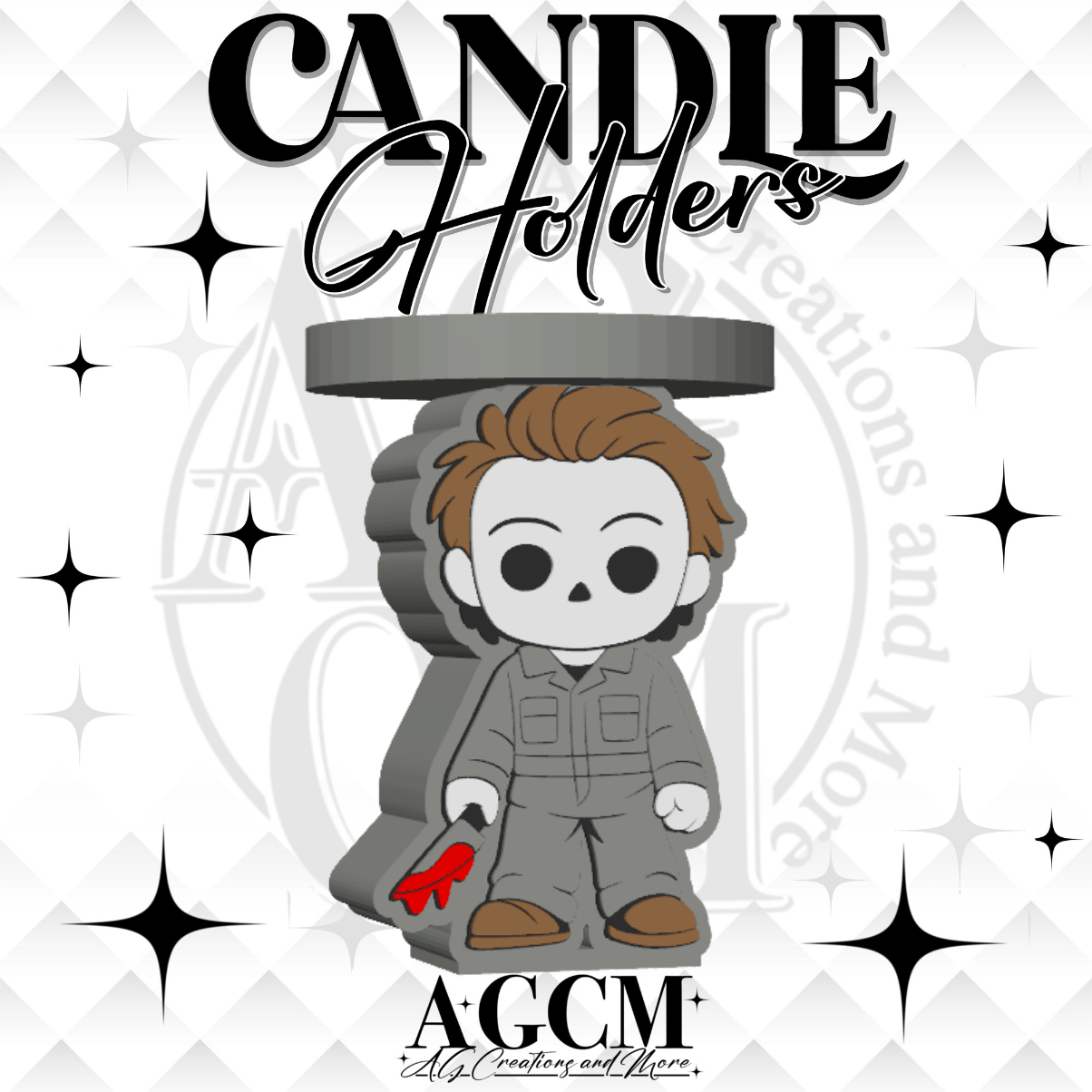 White Mask 3D Candle Holder (wholesale)
