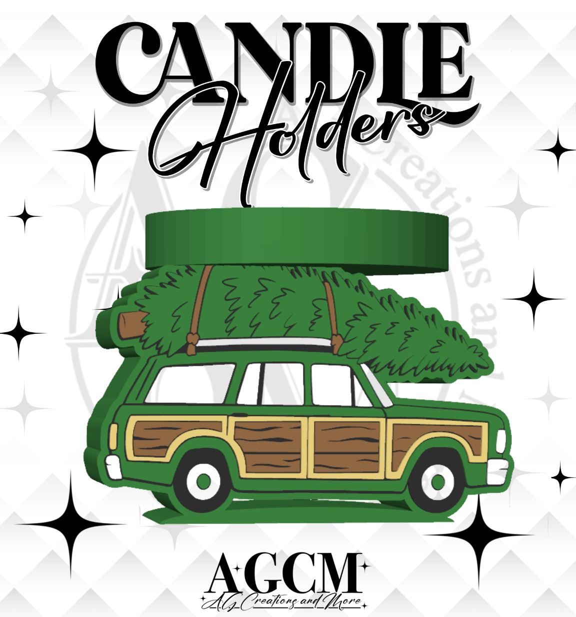 Christmas Station Wagon 3D Candle Holder (wholesale)