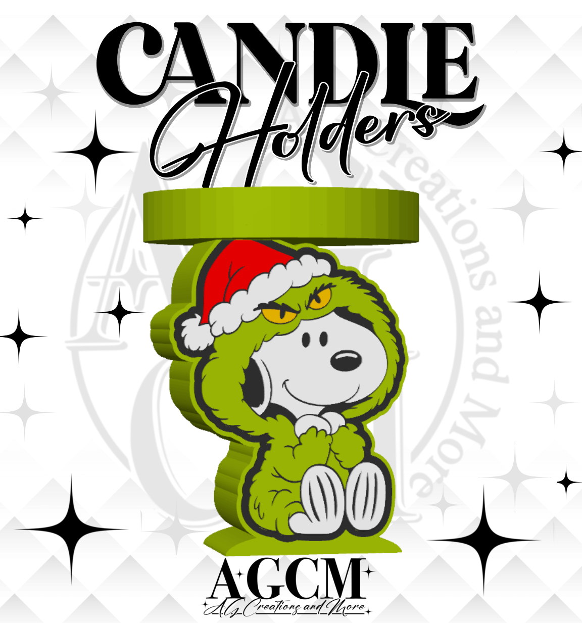 G- Christmas Pup 3D Candle Holder 3MF / STL File