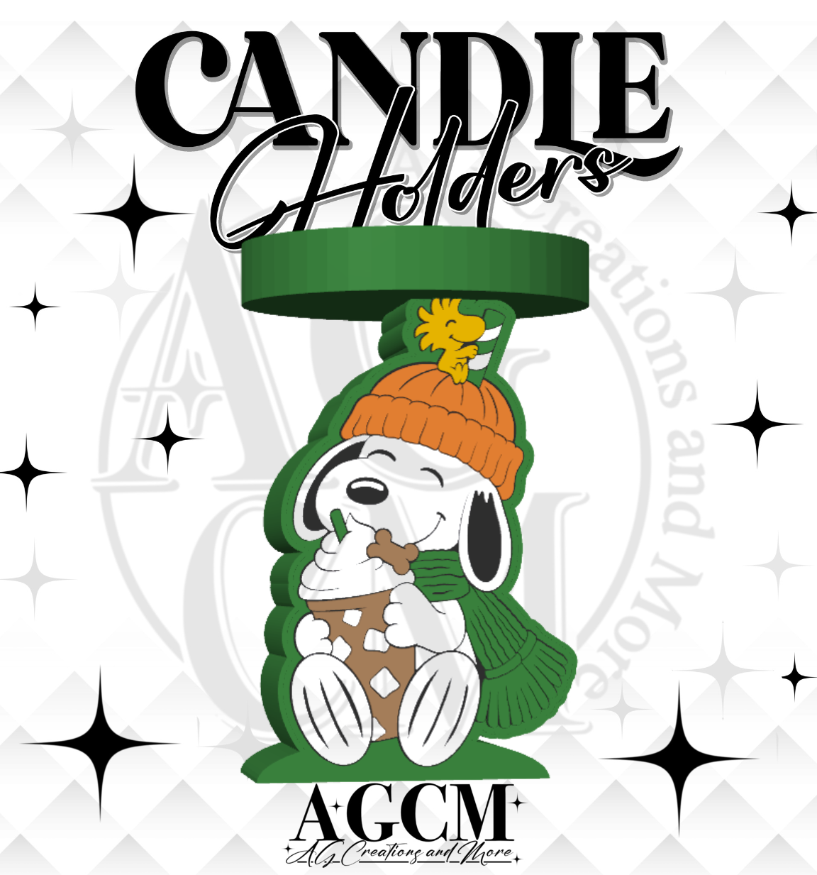 Green Pup 3D Candle Holder 3MF / STL File