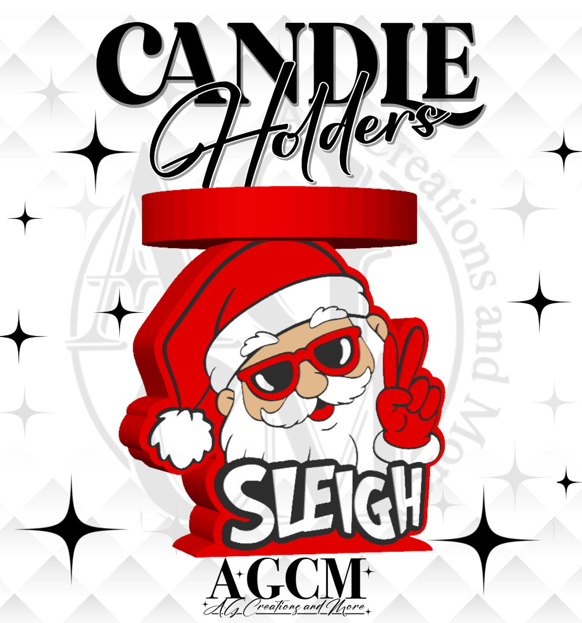 Santa Sleigh 3D Candle Holder (wholesale)