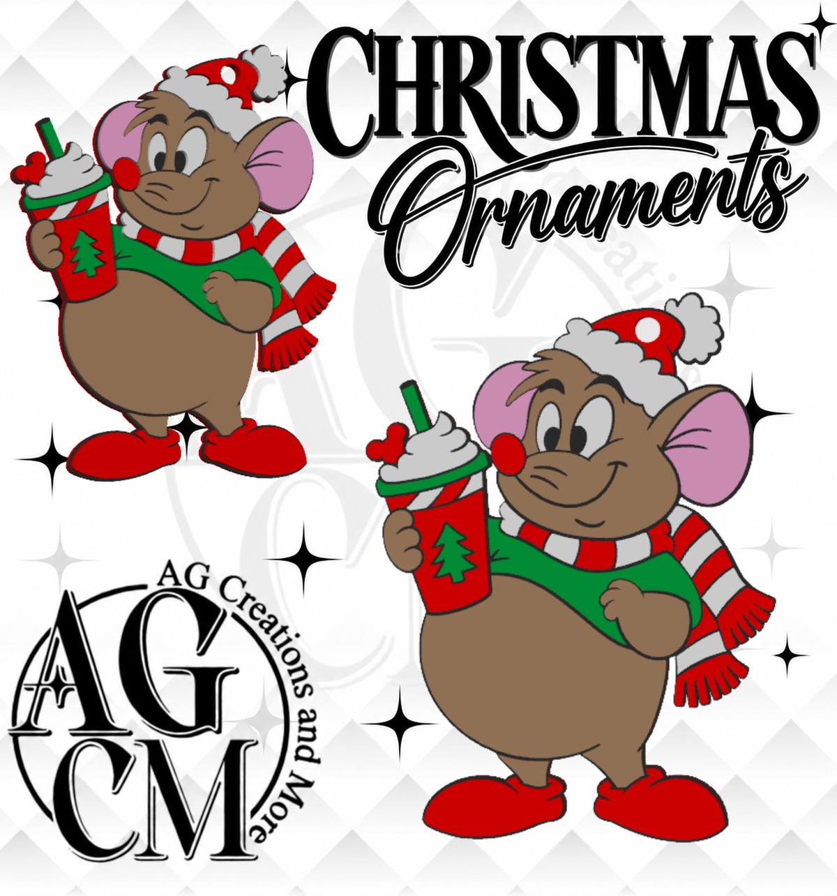 Christmas Mouse 3D Christmas Ornament STL 3MF