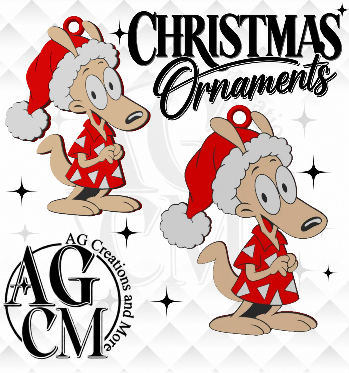90s Wacky Wallaby 3D Christmas Ornaments (Wholesale/singles)