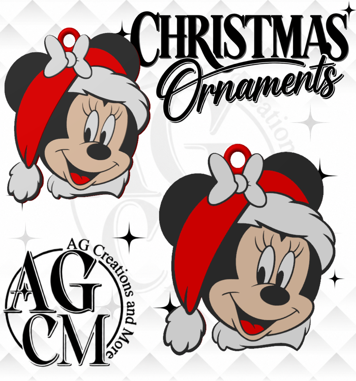 Christmas Mouse 3D Christmas Ornament STL 3MF