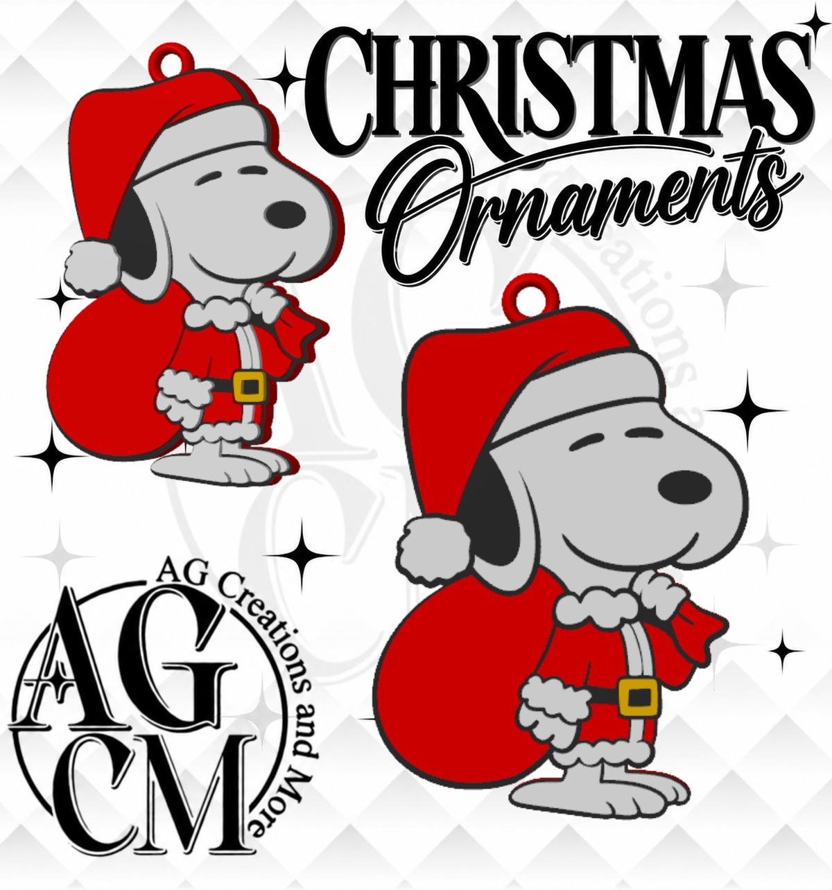 Christmas Santa Dog 3D Christmas Ornaments (Wholesale/singles)