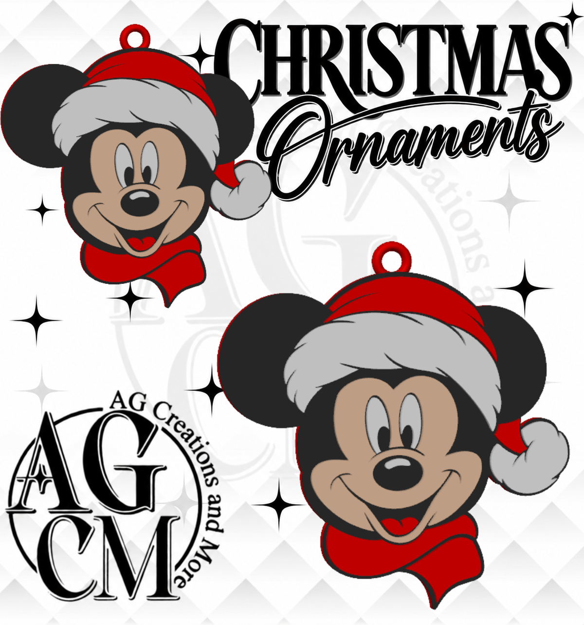 Christmas Mouse 3D Christmas Ornament STL 3MF