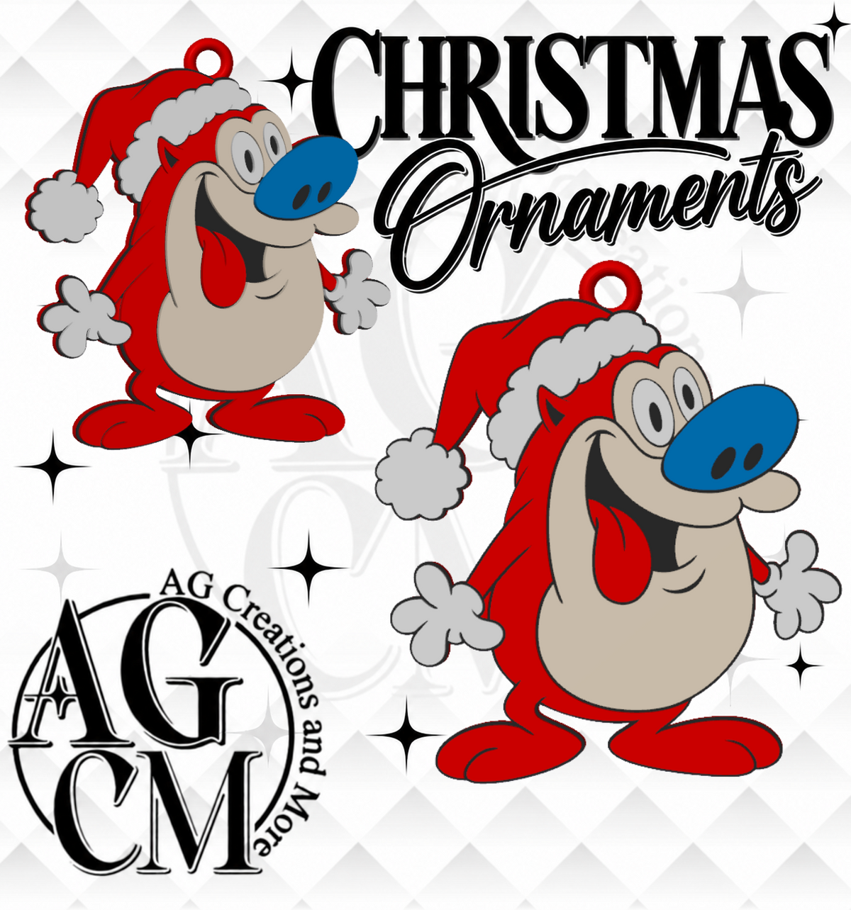 90s Cranky Pup 3D Christmas Ornaments (Wholesale/singles)