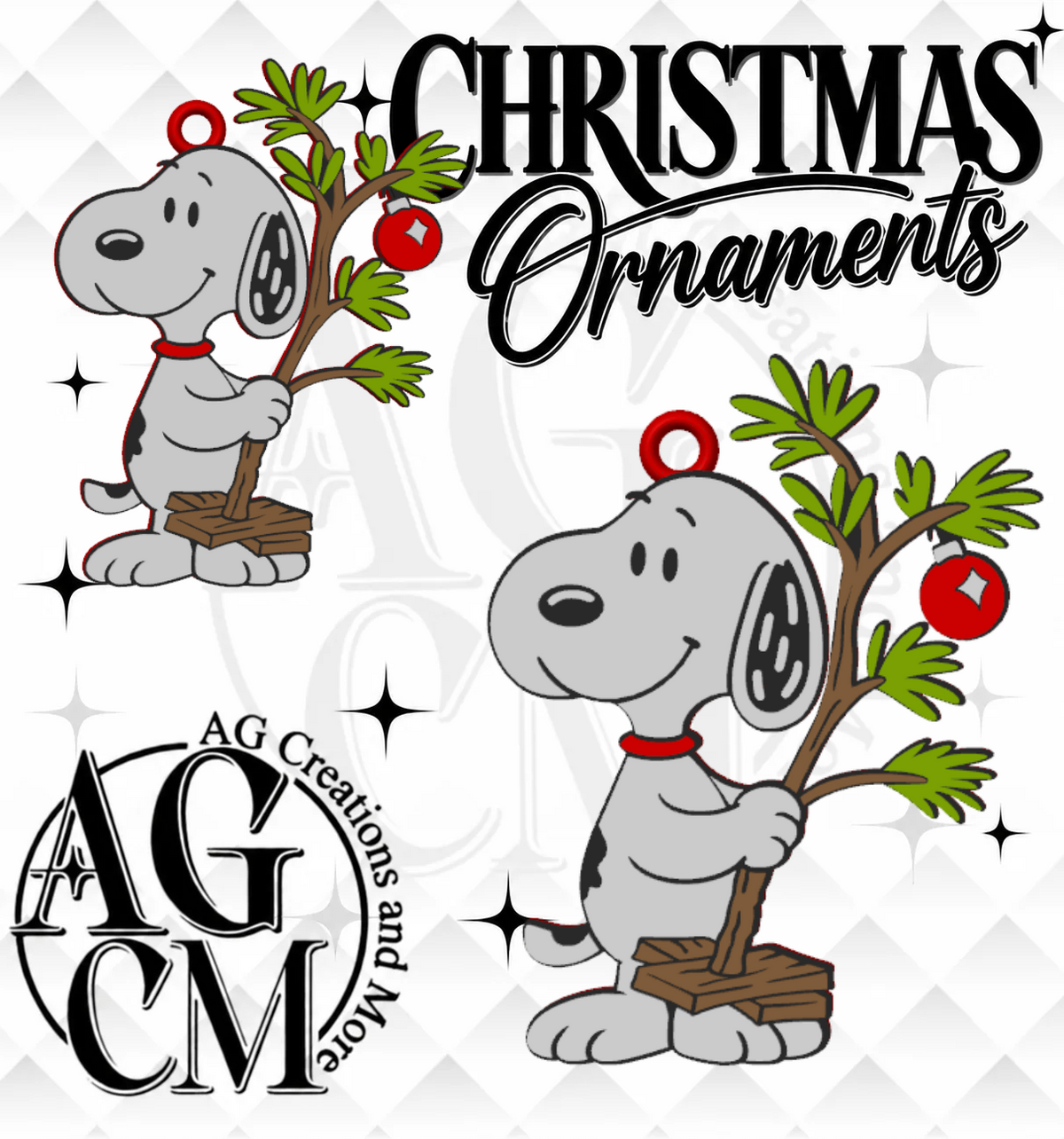 CB Christmas Pup 3D Christmas Ornament STL 3MF