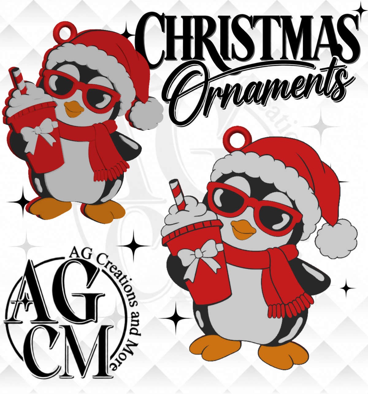 Penguin 3D Christmas Ornament STL 3MF