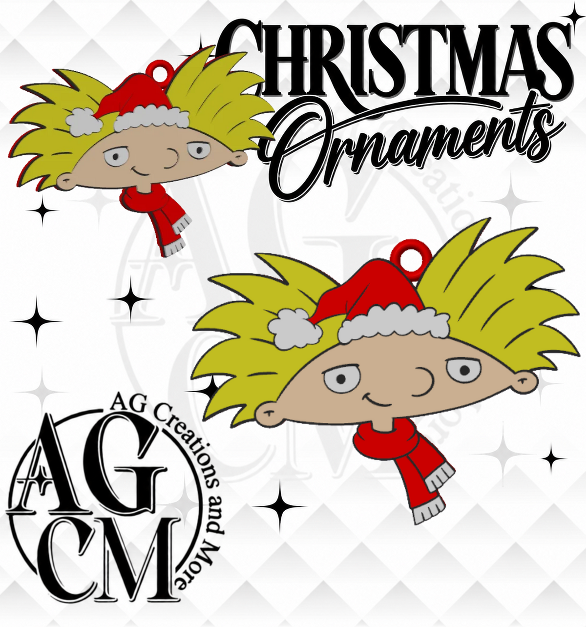 90s Football Head 3D Christmas Ornaments (Wholesale/singles)