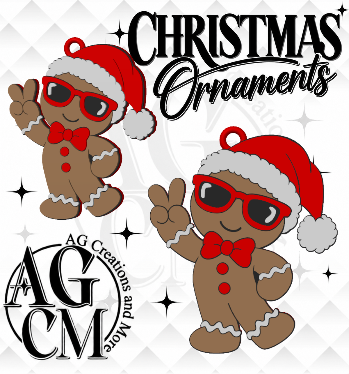 Gingerbread 3D Christmas Ornaments (Wholesale/singles)