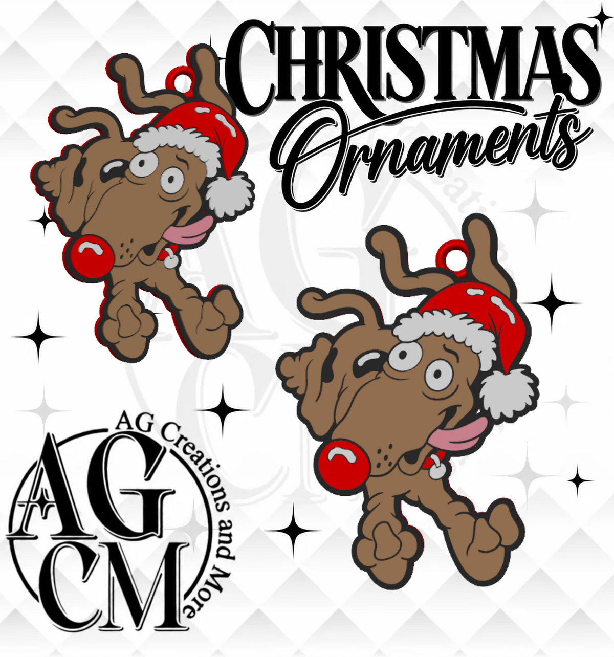 90s Dog 3D Christmas Ornaments (Wholesale/singles)