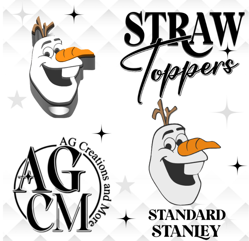 Olaf 3D Straw Topper