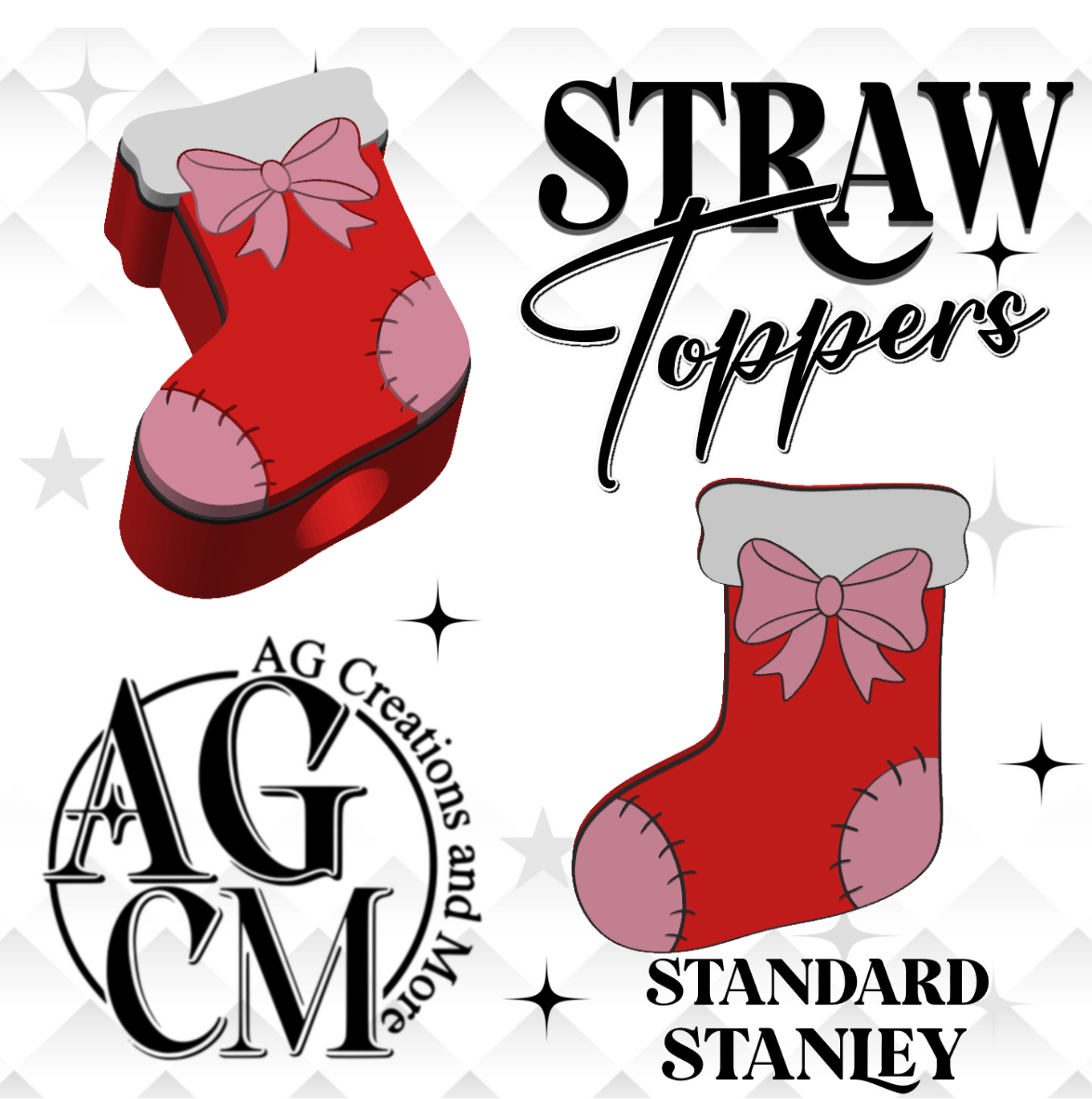 Red Stocking bow 3MF File