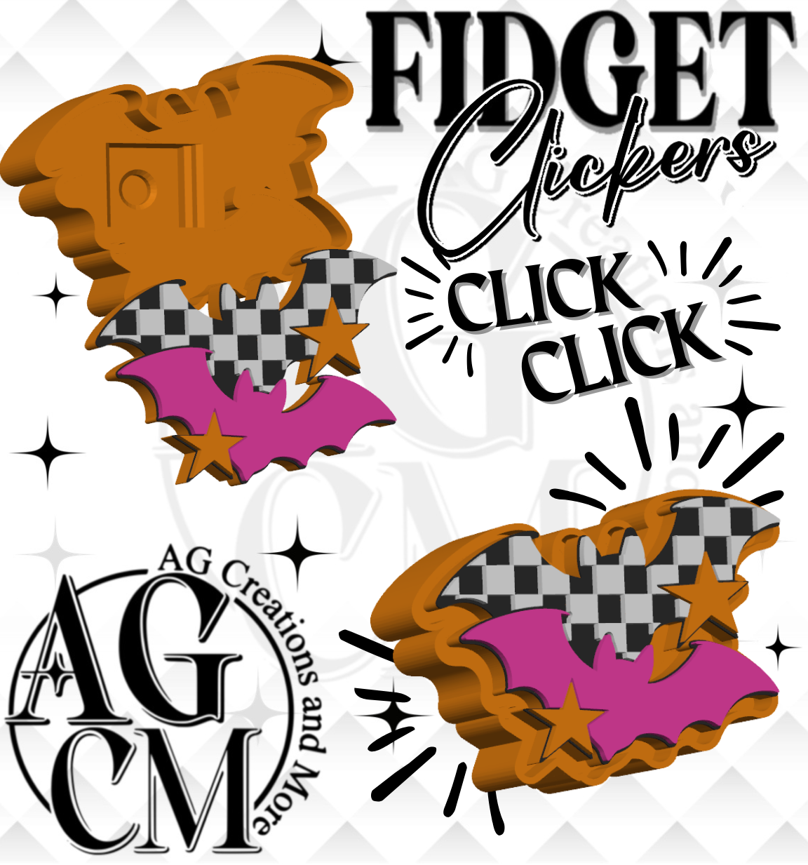 Freaking Bats 3D Fidget Clickers (wholesale)