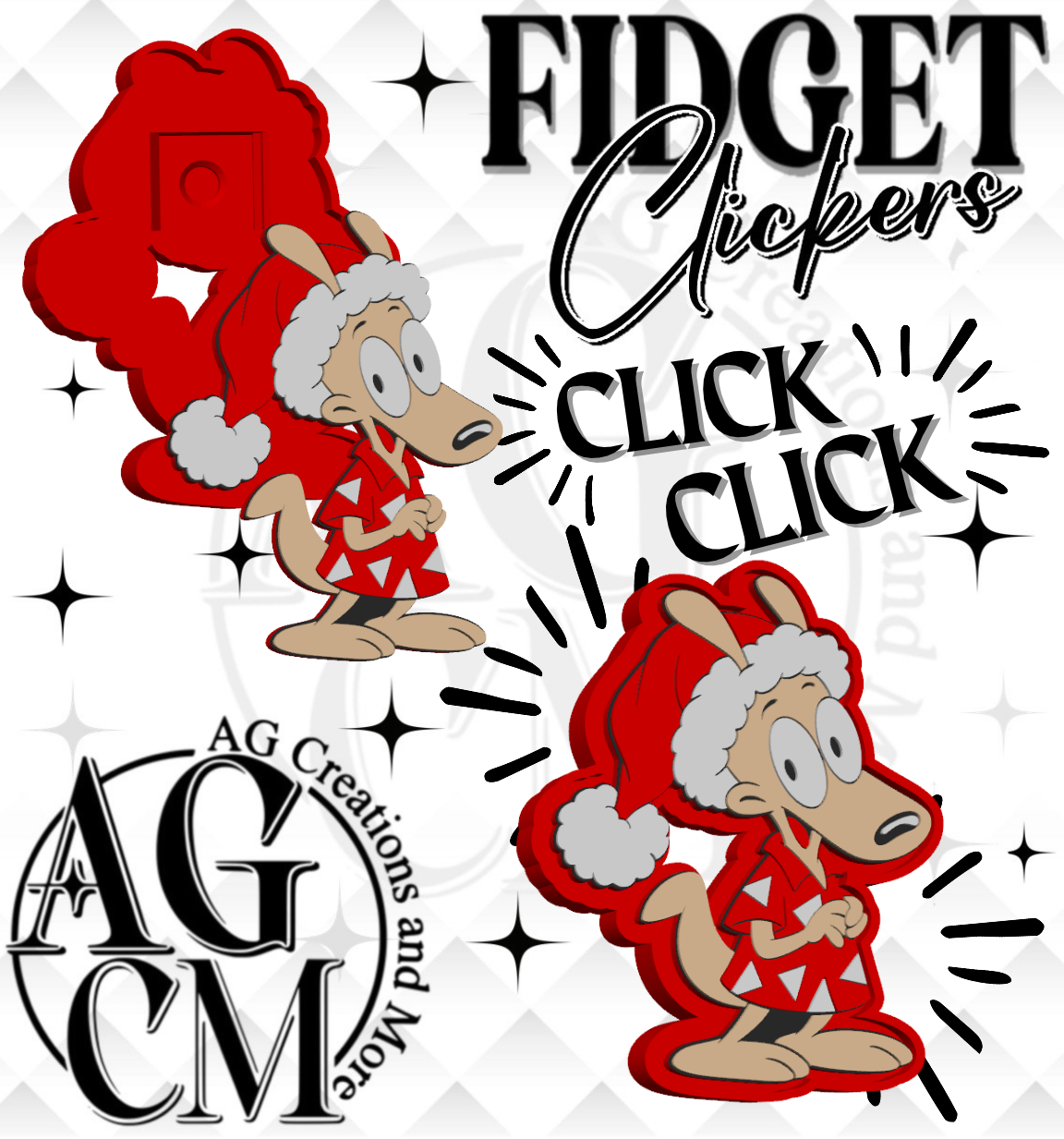 90s Wacky Wallaby 3D Fidget Clickers (wholesale)
