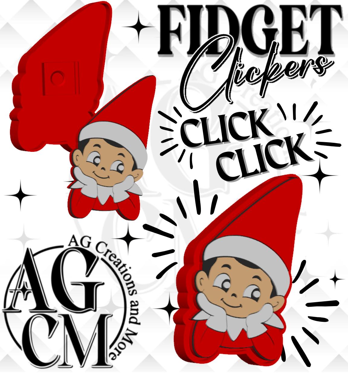 Elf Boy 3D Fidget Clickers (wholesale)