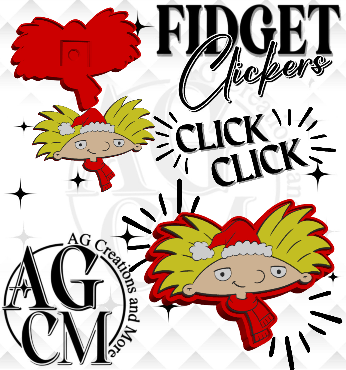 90s Football Head 3D Fidget Clickers (wholesale)