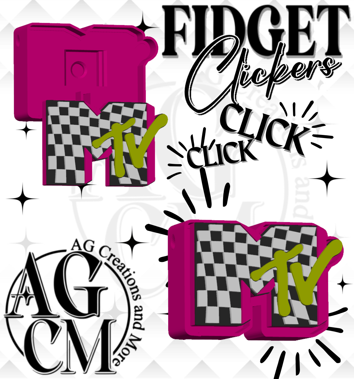 M tv 3D Fidget Clickers (wholesale)