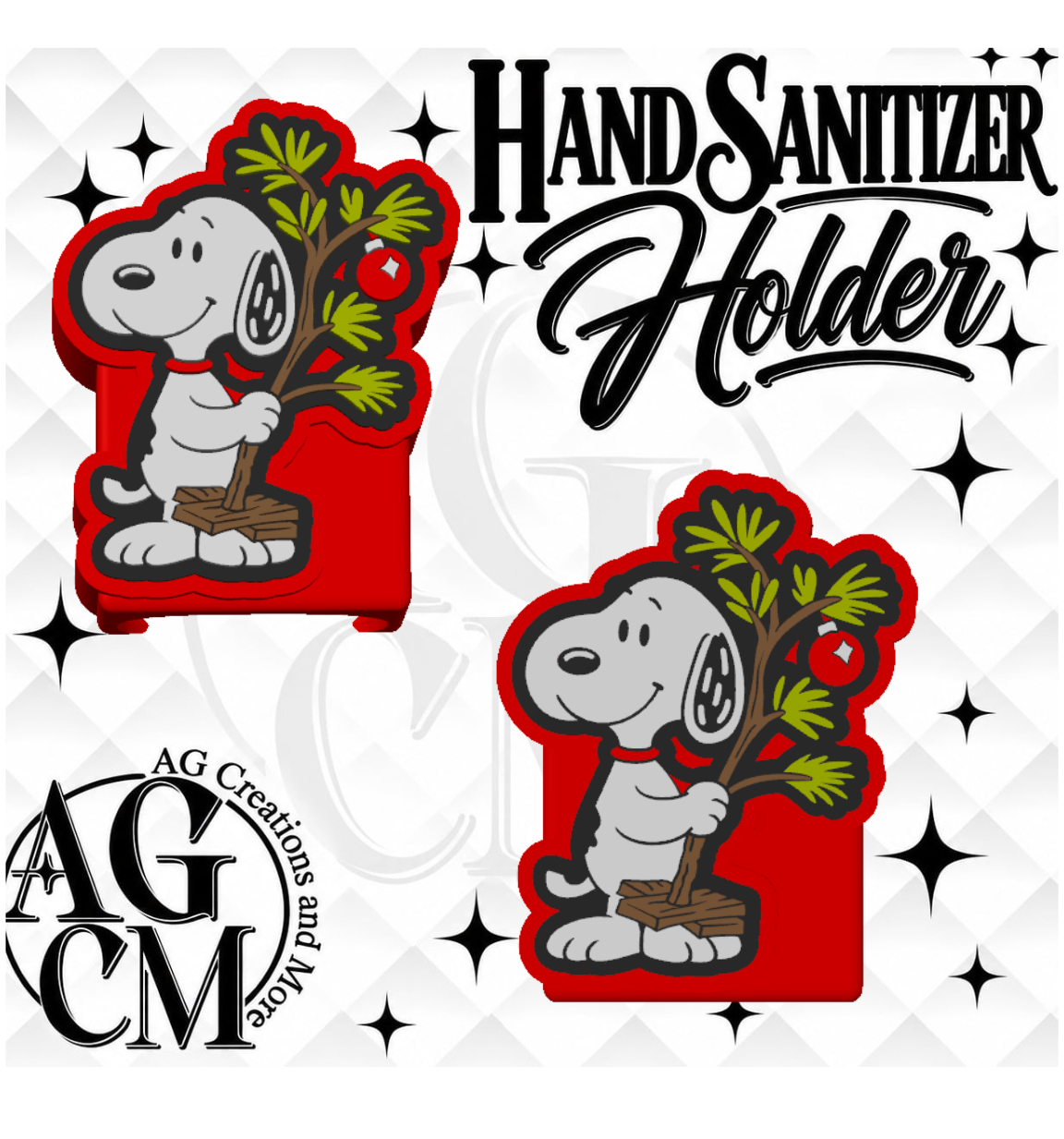 Christmas Tree Pup 3D Hand Sanitizer Holder 3MF File