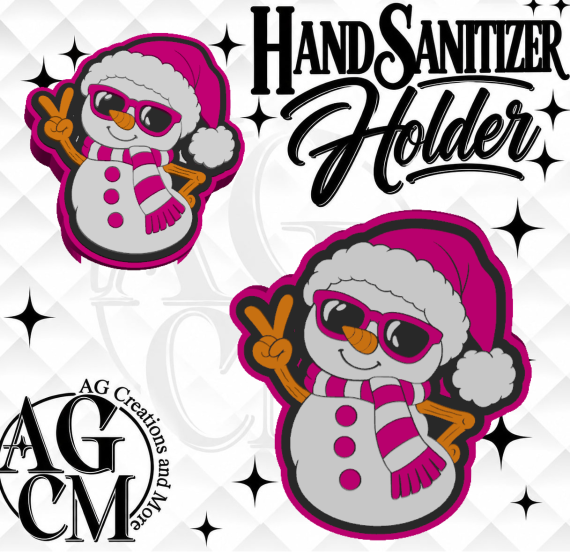 Snowman Peace 3D Hand Sanitizer Holder (Wholesale/singles)