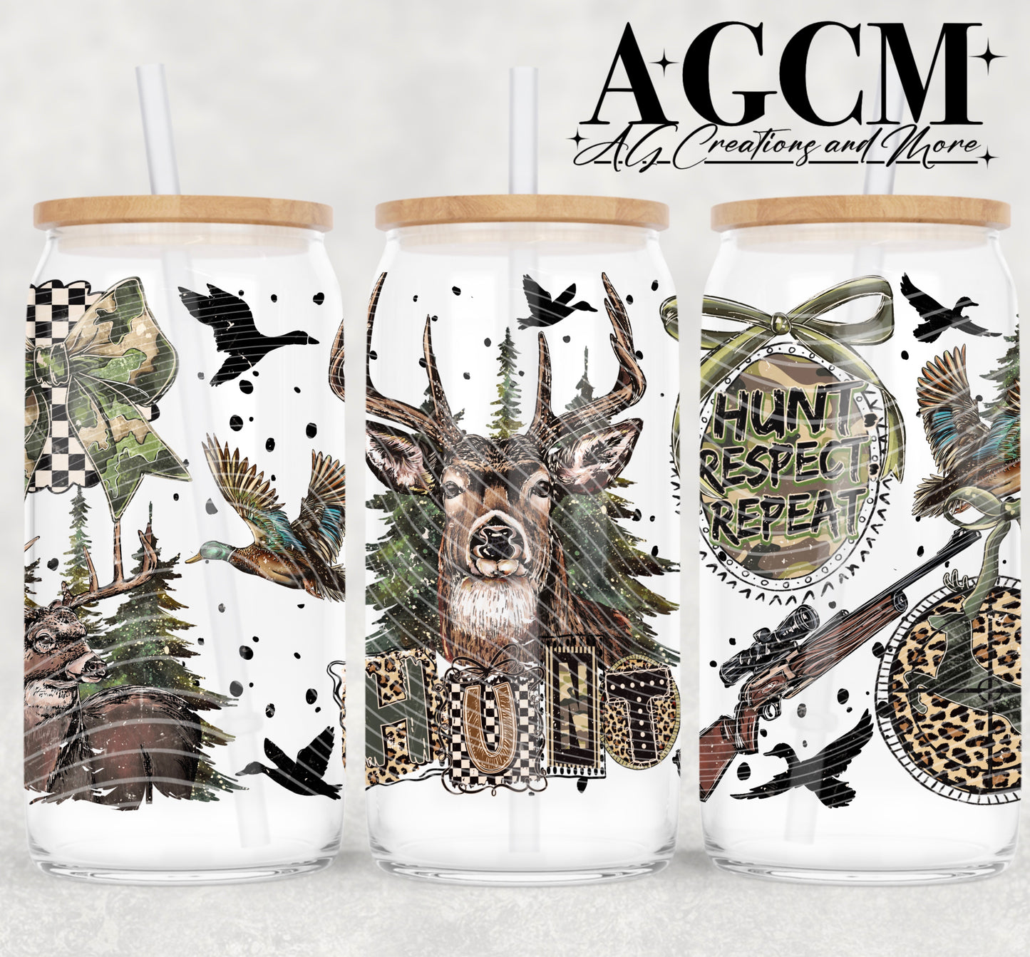 Deer Hunting 16oz libby wrap PNG