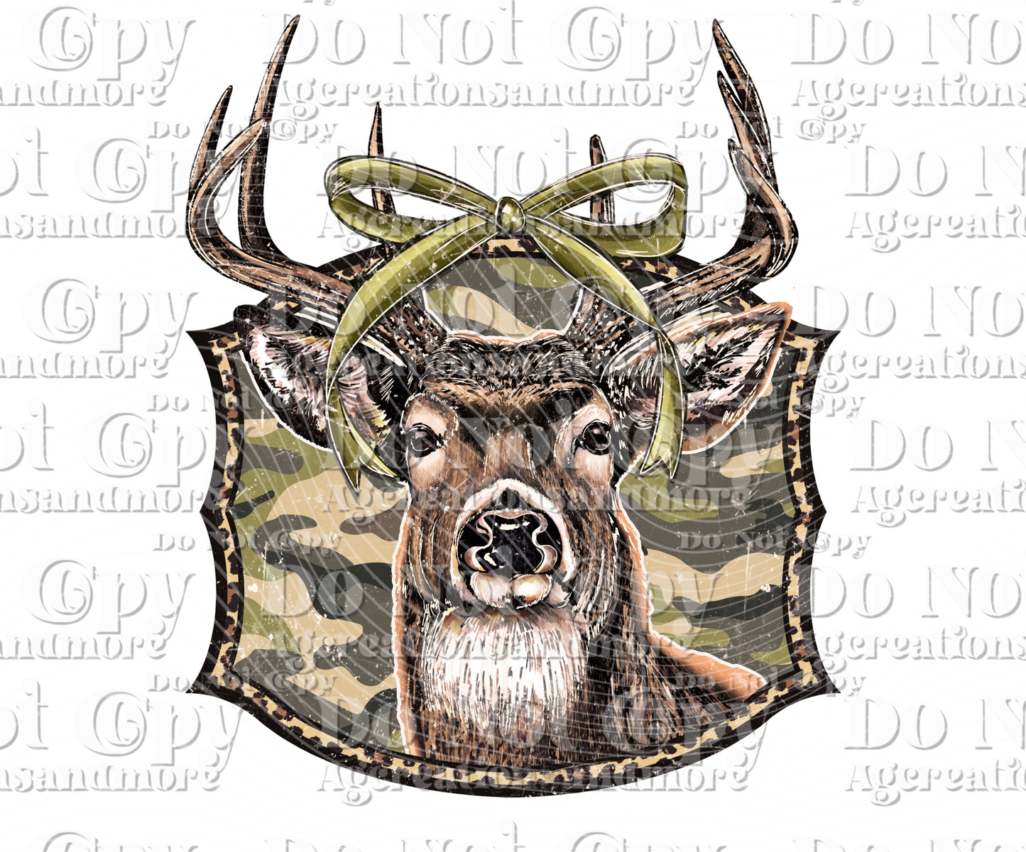 Hunting Buck bow leopard Digital Download PNG