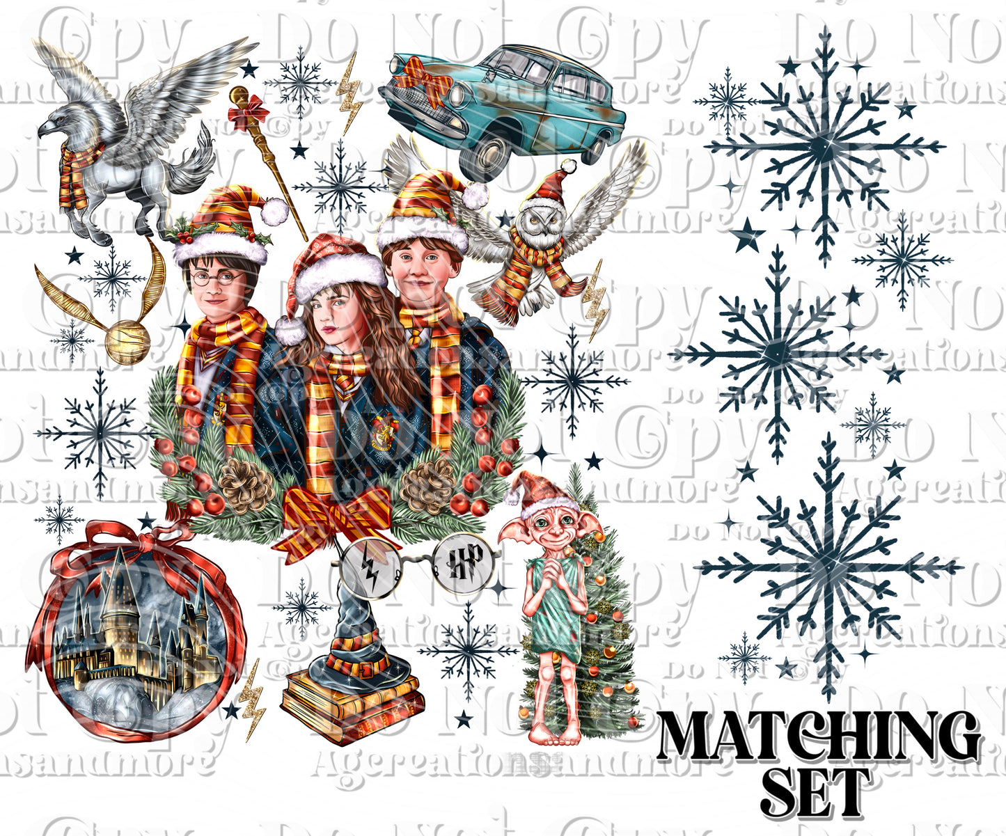 Happy Christmas set Digital Download PNG