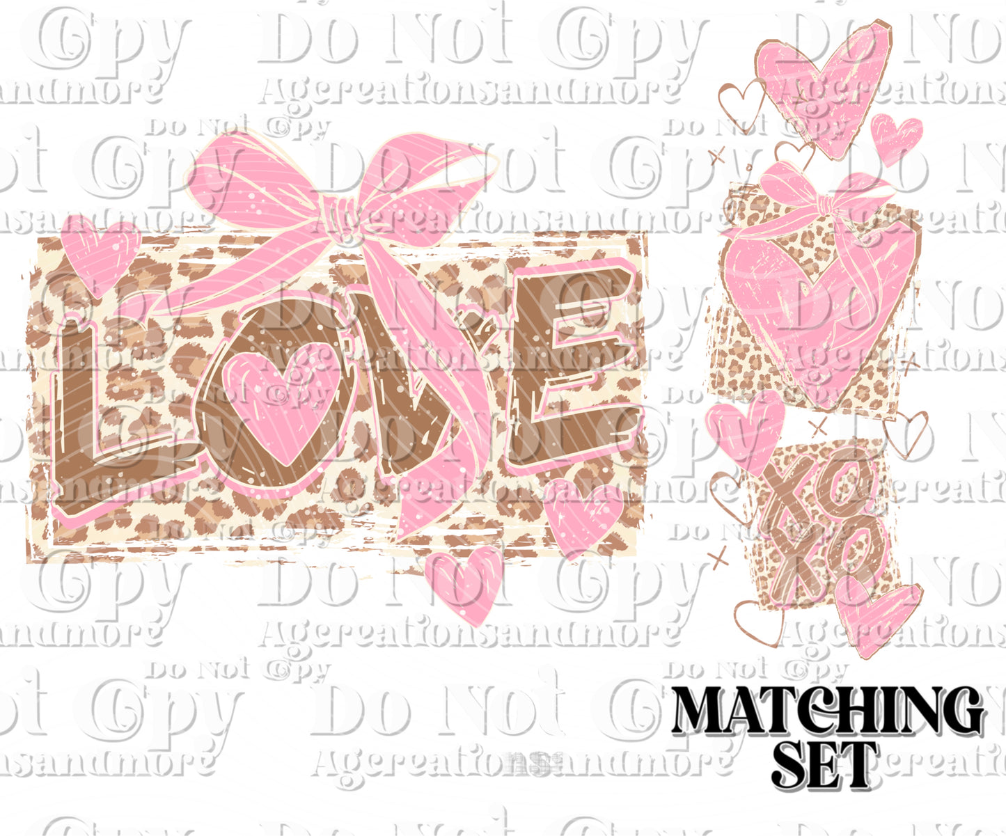 Love Leopard heart sleeve set Digital Download