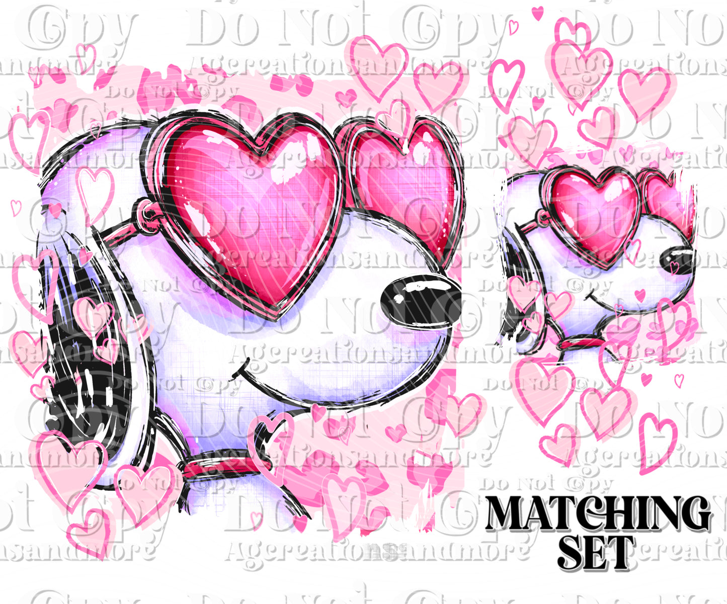 Snoop pink hearts sleeve set Digital Download