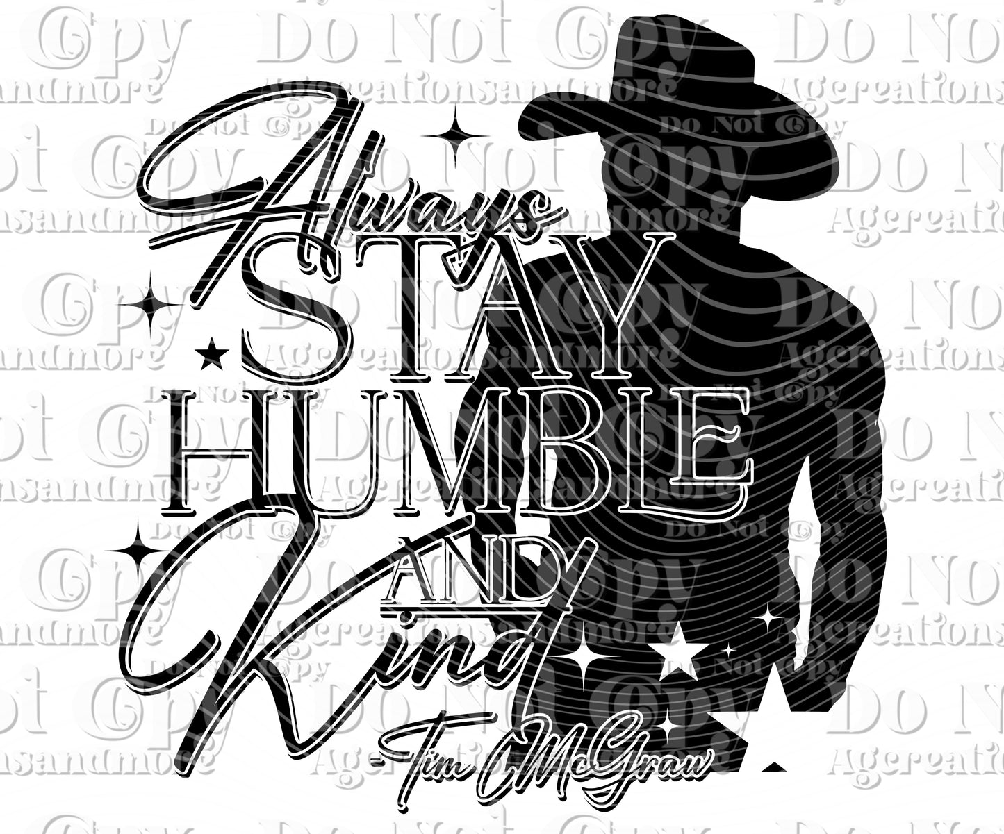 Humble and Kind silhouette Digital Download PNG