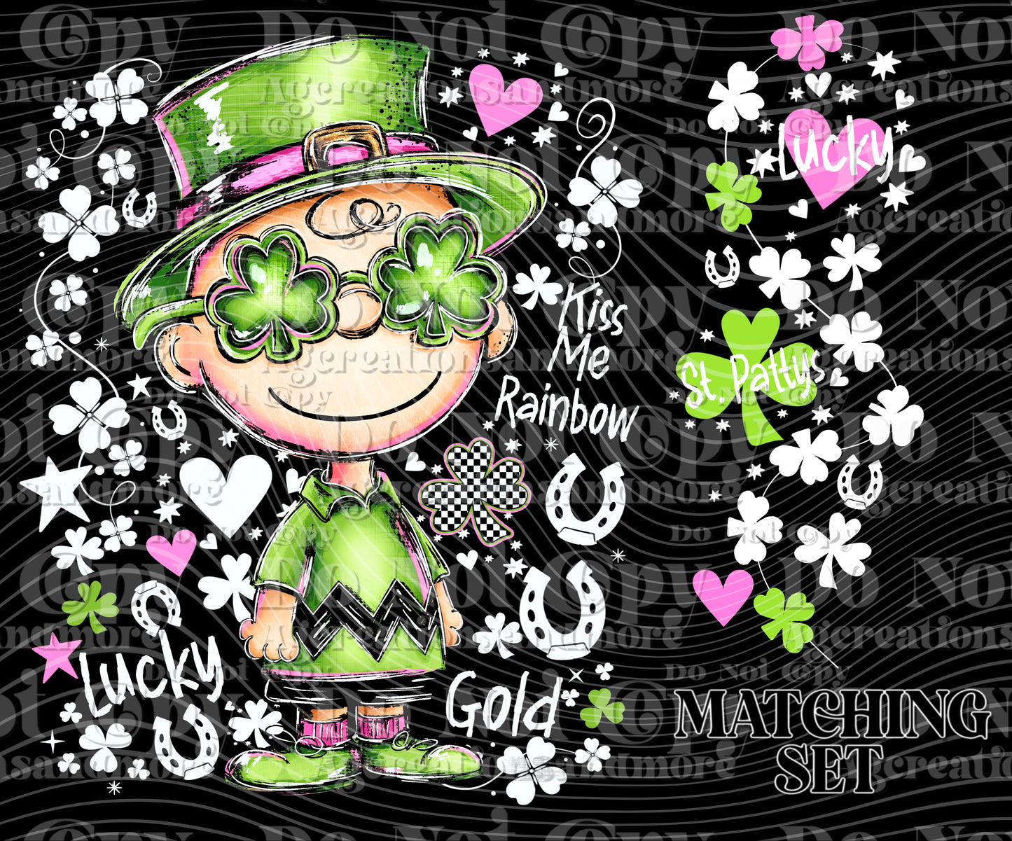 CB St patty's white sleeve set Digital Download