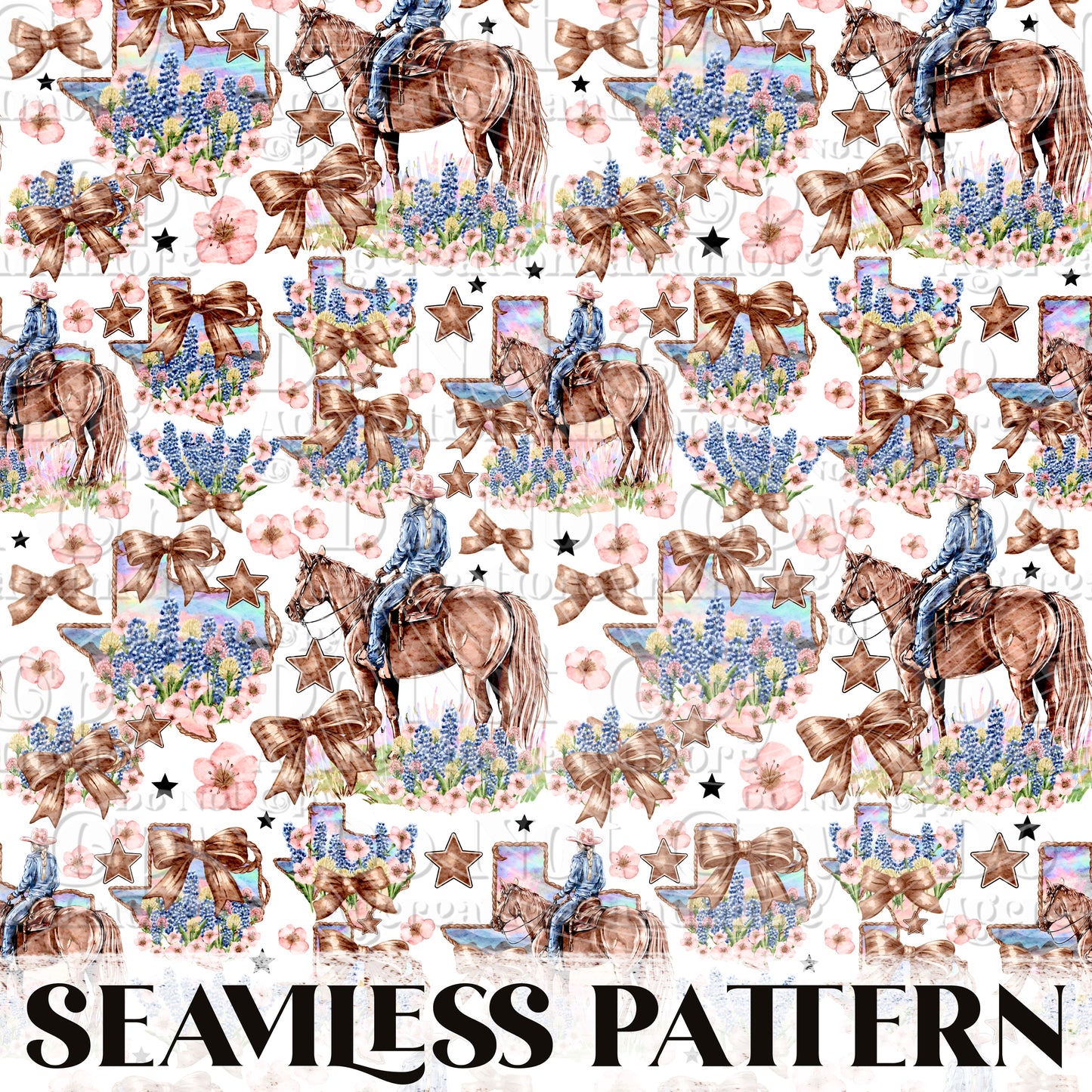 Choosin Texas Seamless Pattern PNG