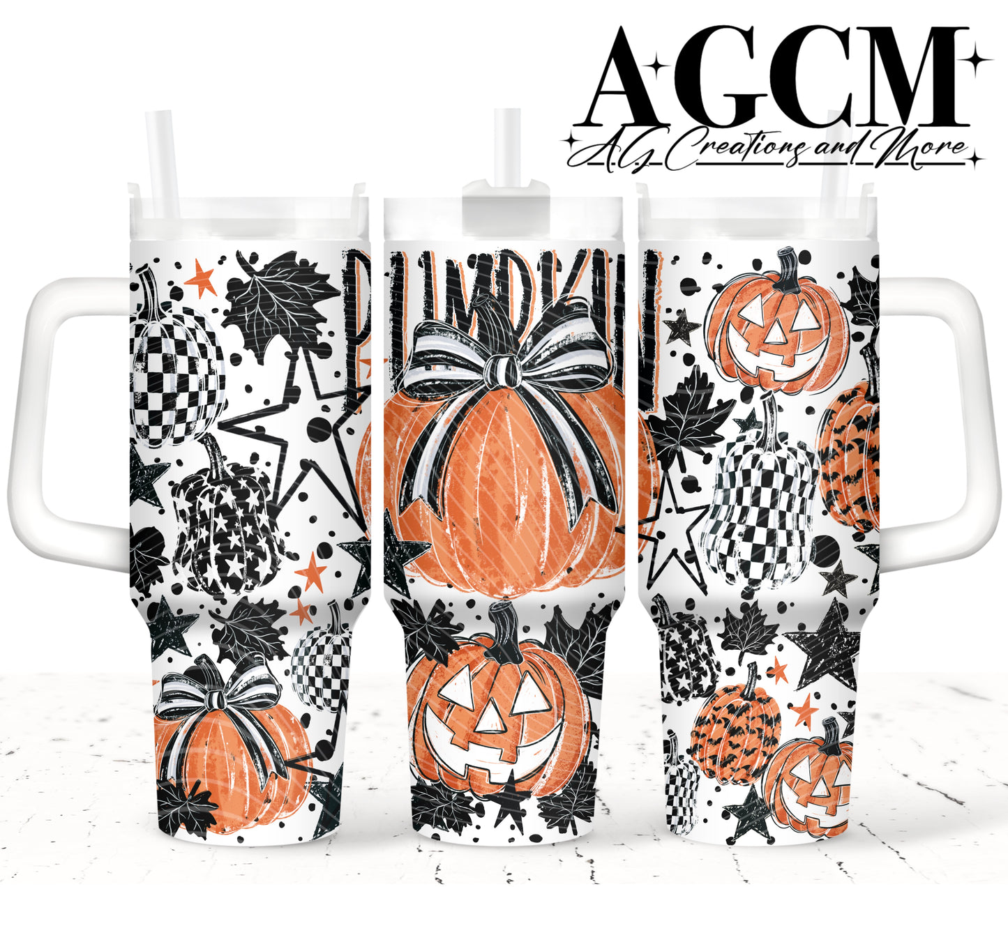 pumpkin 40oz Tumbler Digital