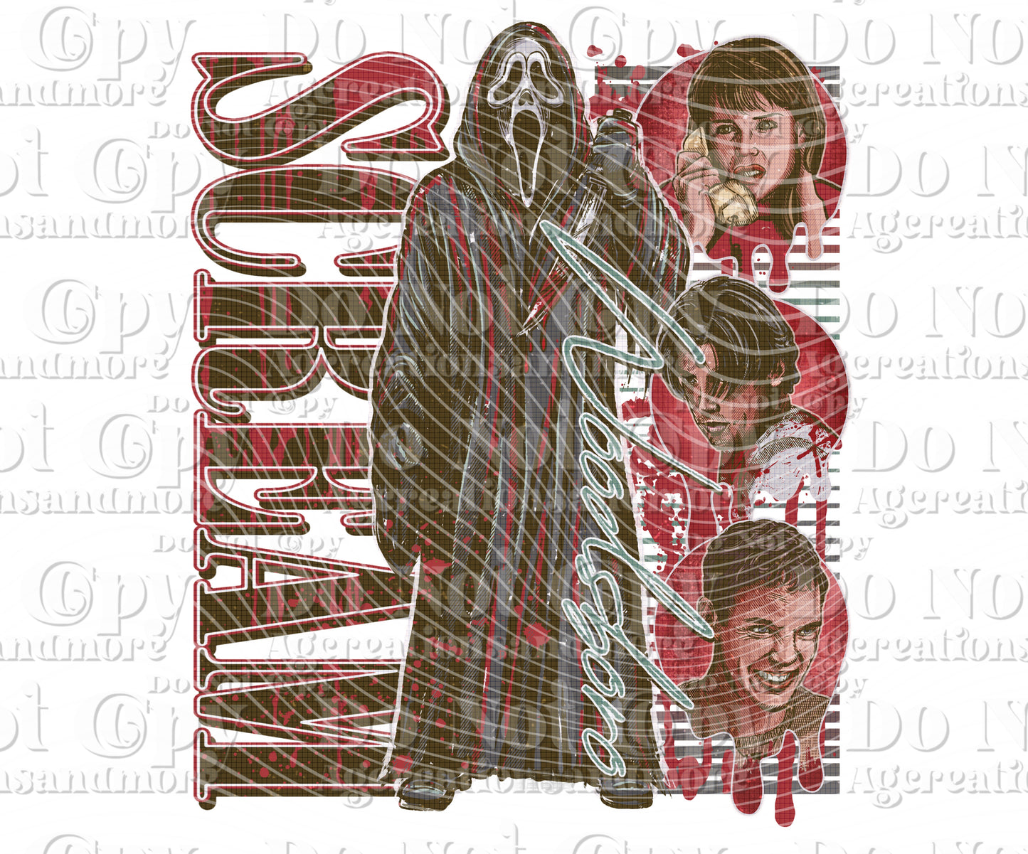 Vintage horror digital download png