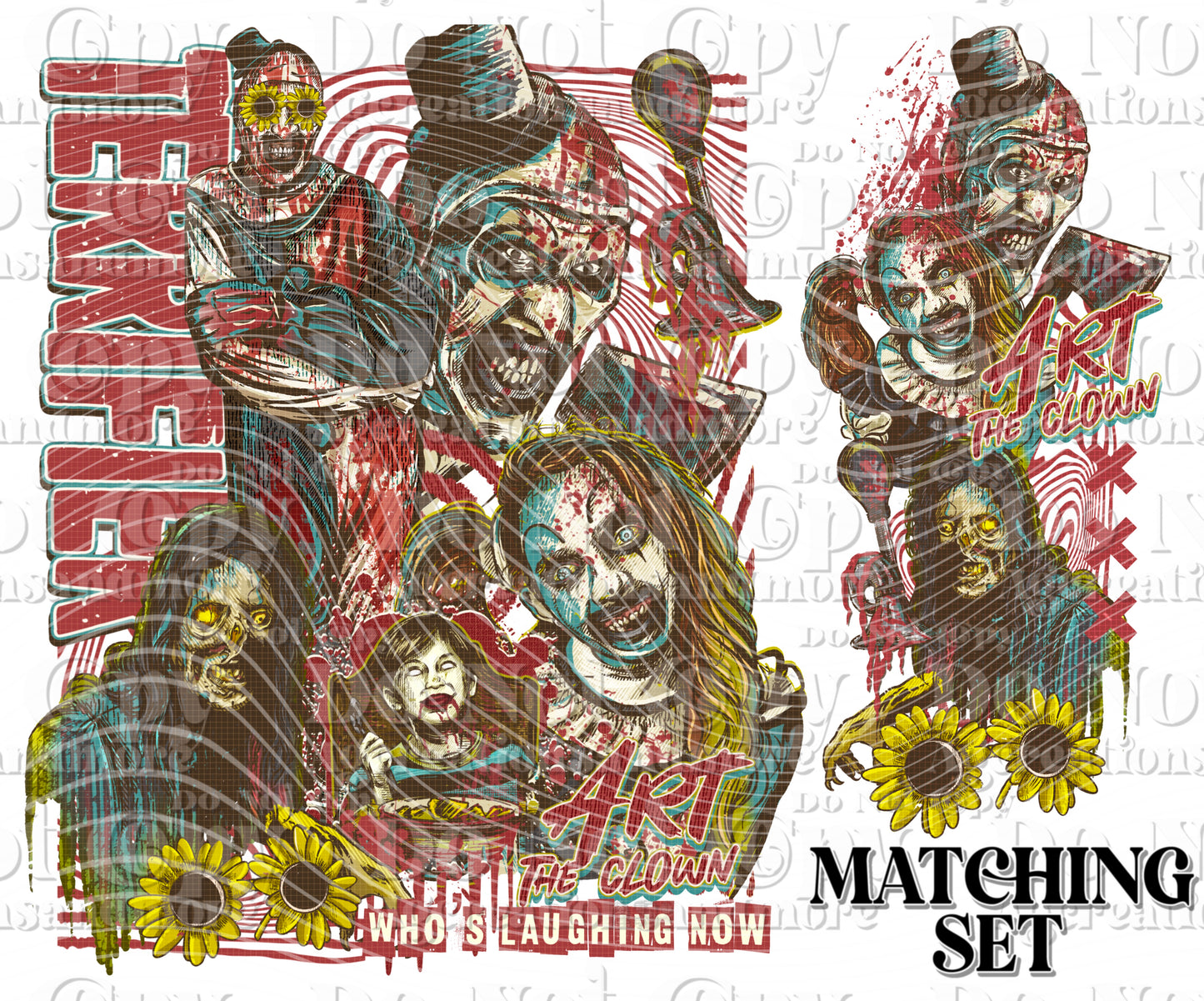 Art Vintage horror set digital download png