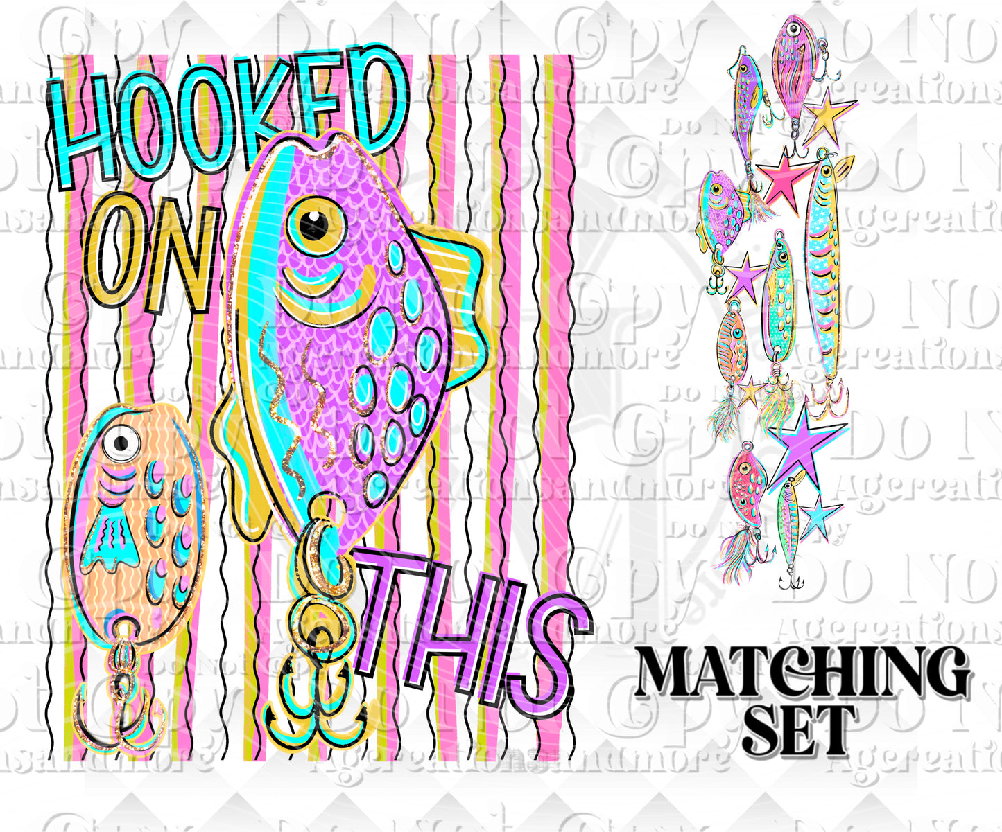 Hooked on this set lines Digital Download png design