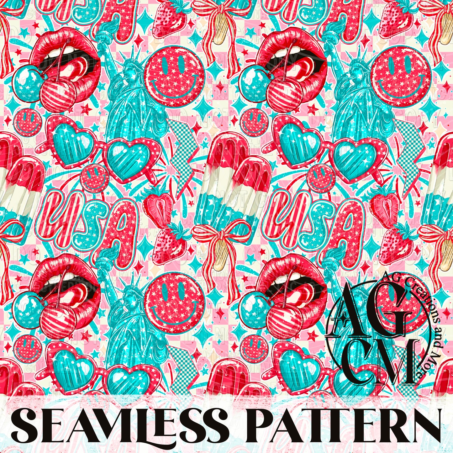 America usa Seamless Pattern PNG